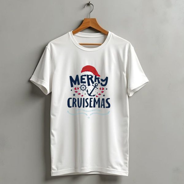 Merry Cruisemas Santa Hat Candy Cane Anchor Christmas T Shirt 1 t shirt 1