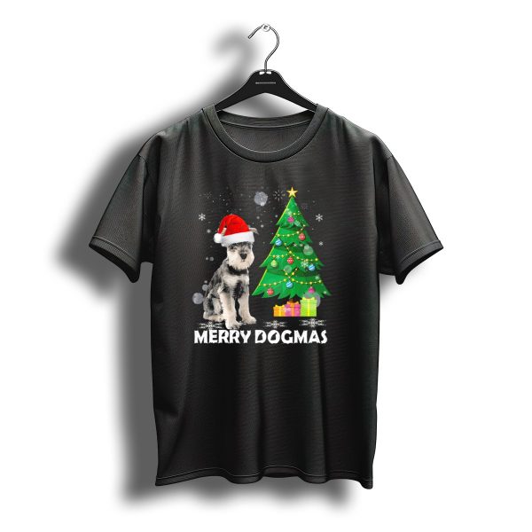 Merry Dogmas Schnauzer Christmas Santa Hat Tree T Shirt t shirt 1