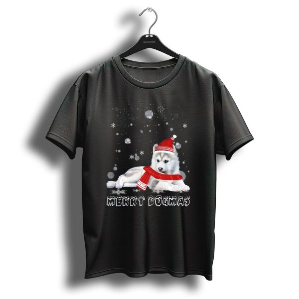 Merry Dogmas Siberian Husky Dog Snow Christmas T Shirt 1 t shirt 1