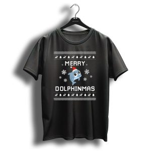 Merry Dolphinmas Ugly Xmas Dolphin Lover Christmas T-Shirt