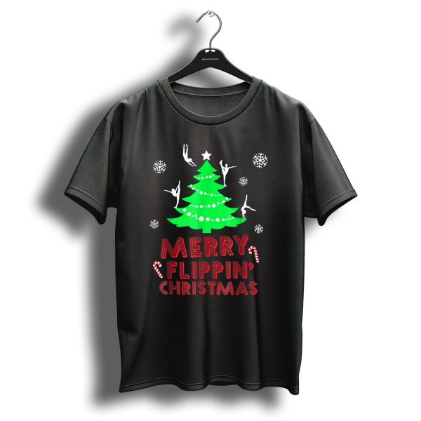 Merry Flippin Christmas Cute Gymnastics Girls T Shirt 1 t shirt 1