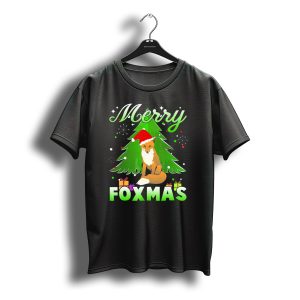 Merry Foxmas Santa Hat Fox And Christmas Tree T-Shirt