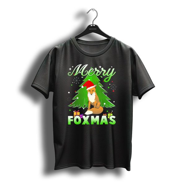 Merry Foxmas Santa Hat Fox And Christmas Tree T Shirt t shirt 1
