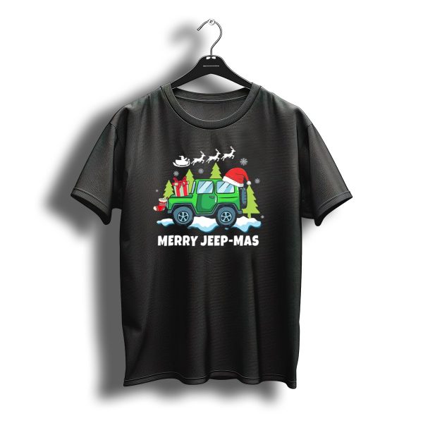 Merry Jeep Mas Christmas Suv With Santa Hat And Reindeer T Shirt t shirt 1