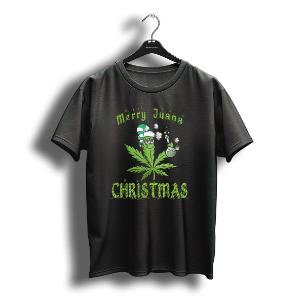 Merry Juana Christmas Stoner Pot Leaf Santa X Mas Marijuana T Shirt t shirt 1