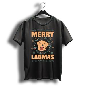 Merry Labmas Funny Labrador Retriever Dog Ugly Christmas T-Shirt