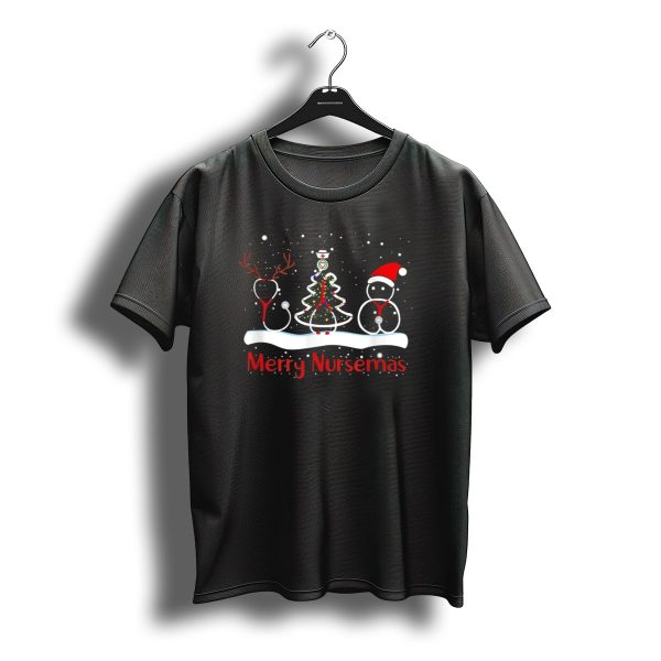 Merry Nursemas Christmas Santa Claus Nurse Tree Stethoscope Light T Shirt t shirt 1