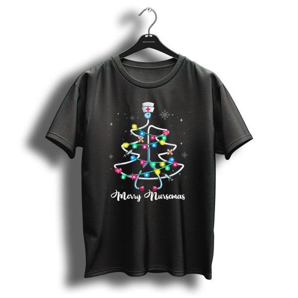 Merry Nursemas Funny Christmas Stethoscope Tree T Shirt 1 t shirt 1