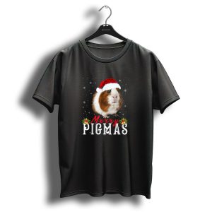 Merry Pigmas Funny Guinea Pig Christmas Face Mask T-Shirt