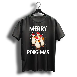 Merry Porg Mas Christmas Holiday Season With Festive Porgs In Santa Hats T Shirt