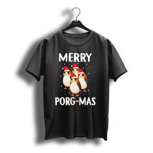 Merry Porg Mas Christmas Holiday Season With Festive Porgs In Santa Hats T-Shirt