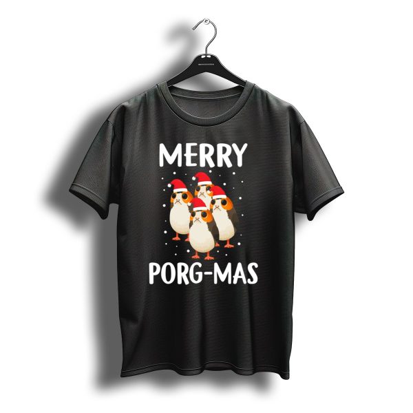 Merry Porg Mas Christmas Holiday Season With Festive Porgs In Santa Hats T Shirt t shirt 1