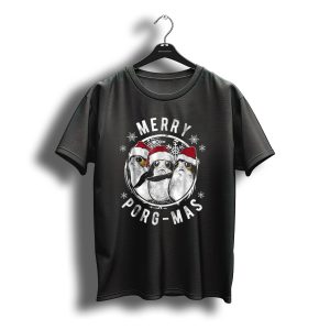Merry Porg Mas Christmas Holiday Star Wars Santa Porgs And Snowflakes T-Shirt
