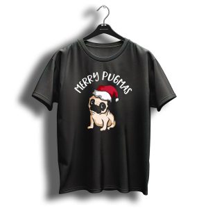 Merry Pugmas Christmas Hat Dog T-Shirt