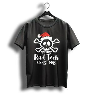 Merry Rad Tech Christmas Skull Santa Hat T Shirt