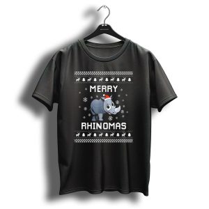 Merry Rhinomas Rhino Lover Christmas Ugly Xmas Rhinocer T-Shirt