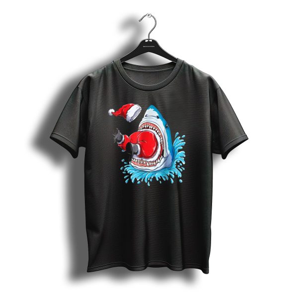 Merry Sharkmas Santa Claus Shark Christmas Holiday Fun T Shirt t shirt 1