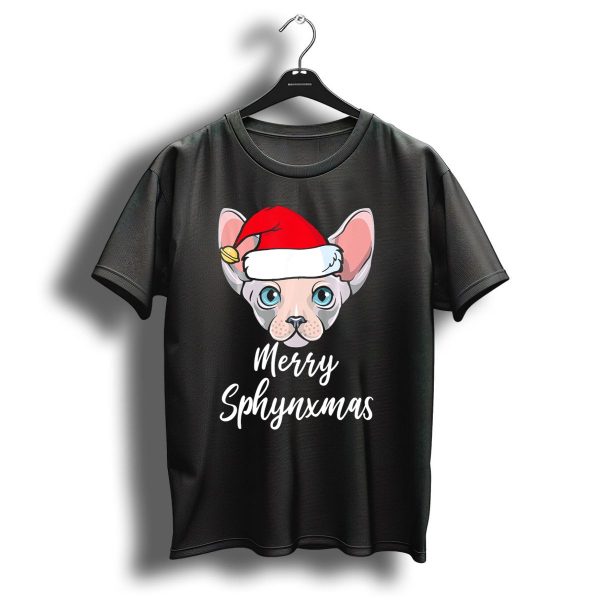 Merry Sphynx Christmas Holiday Santa Hat Sphynxmas T Shirt 1 t shirt 1