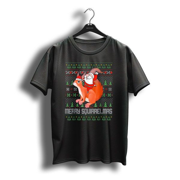 Merry Squirrelmas Santa Riding Squirrel Christmas T Shirt t shirt 1