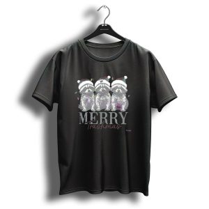 Merry Trashmas Christmas Raccoons Santa Hats Holiday Lights T Shirt