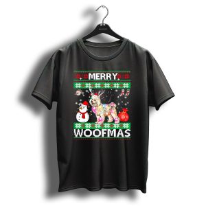 Merry Woofmas Bichon Frise Snowman Festive Lights Antlers Christmas Socks T Shirt