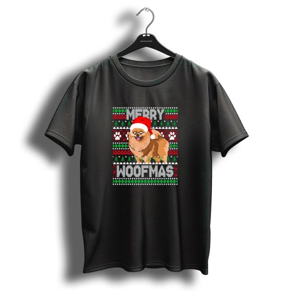 Merry Woofmas Cute Pomeranian Dog Ugly Christmas T Shirt 1 t shirt 1