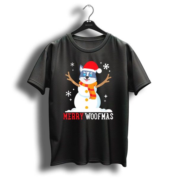 Merry Woofmas Husky Snowman Funny Cute Dog Christmas T Shirt 1 t shirt 1