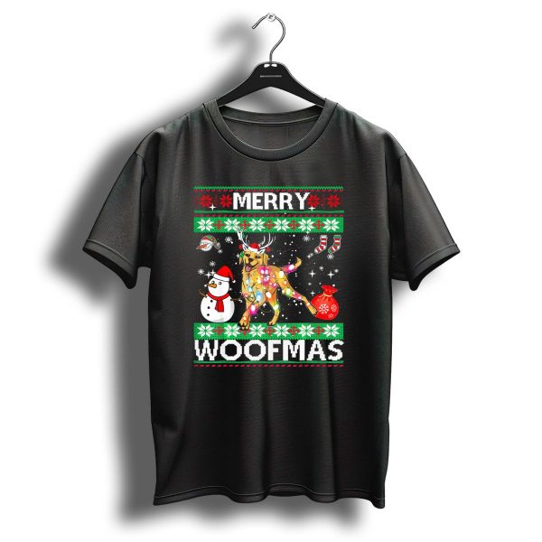 Merry Woofmas Labrador Retriever Christmas Lights Snowman Antlers T Shirt 1 t shirt 1