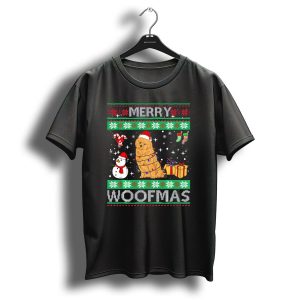 Merry Woofmas Pomeranian Dog Christmas Snowman Gifts And Candy Canes T-Shirt