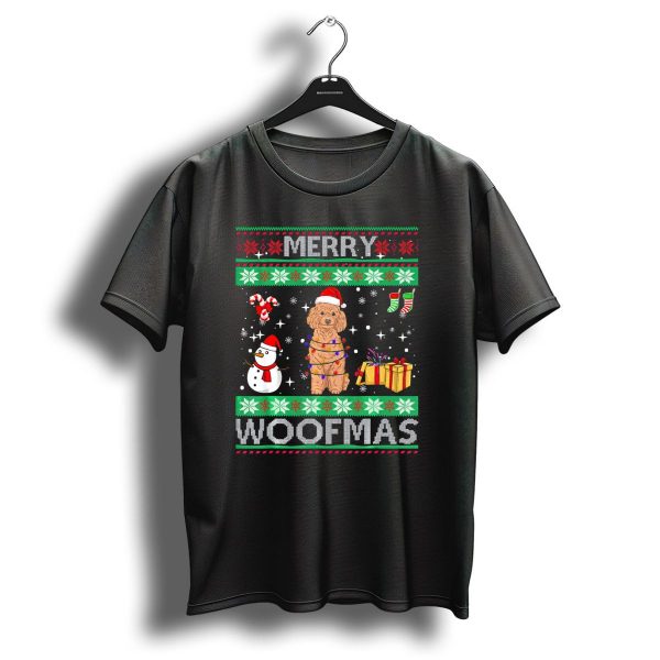 Merry Woofmas Poodle Dog Christmas Lights Snowman Gift Boxes T Shirt 1 t shirt 1