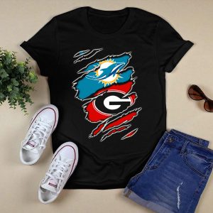 Miami Dolphins Georgia Bulldogs Dual T Shirt