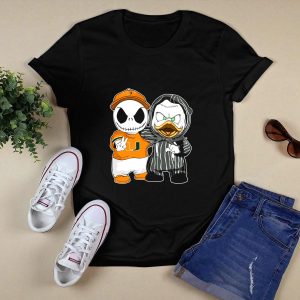 Miami Hurricanes Jack Skellington Oregon Ducks Crossover T-Shirt