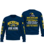 Michigan Football 100 Victories All Time College Football Wins Leader All Over Print Sweatshirt