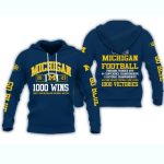 Michigan Football 100 Victories All Time College Football Wins Leader All Over Print Hoodie