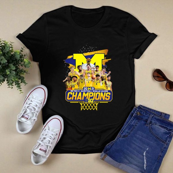 Michigan Wolverines 2021 Big Men Is Basketball Regular Season Champions Shirt Black 1
