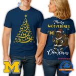 Michigan Wolverines 2025 Ncaa Merry Christmas All Over Print T Shirt