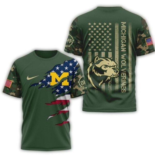 Michigan Wolverines 2025 NCAA Veteran Limited 3D Shirt 1