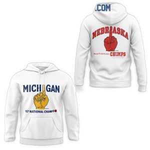 Michigan Wolverines 97 National Champs Nebraska Cornhuskers All Over Print Hoodie