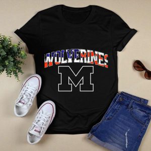 Michigan Wolverines American Flag M T-Shirt