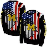 Michigan Wolverines American Pride All Over Print Sweatshirt