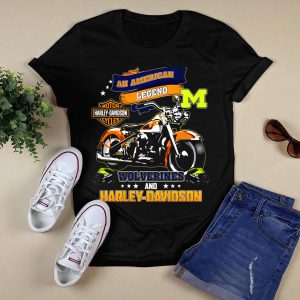 Michigan Wolverines An American Legend Hd Motorcycles T-Shirt