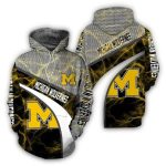 Michigan Wolverines Armor Thunder All Over Print Hoodie