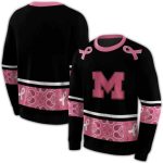 Michigan Wolverines Awareness Ribbon Black Pink All Over Print Sweatshirt