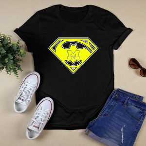 Michigan Wolverines Batman Superman Logo Icon T-Shirt