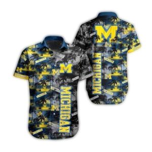 Michigan Wolverines Beach Pattern Summer Hawaiian Shirt