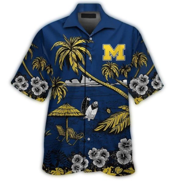 Michigan Wolverines Beach Tropical Hawaiian Shirt 1