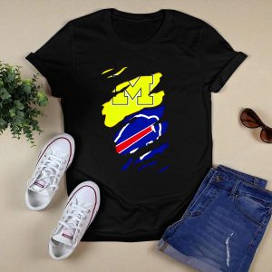 Michigan Wolverines Buffalo Bills Ripped T-Shirt