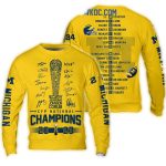 Michigan Wolverines Cfp National Champions 2023 Yellow All Over Print Sweatshirt