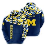 Michigan Wolverines Camo American Football All Over Print Hoodie