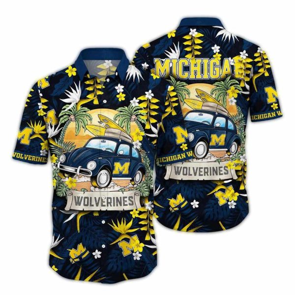 Michigan-Wolverines-Camping-Summer-Vacation-Hawaiian-Shirt-1 Michigan Wolverines Camping Summer Vacation Hawaiian Shirt 1